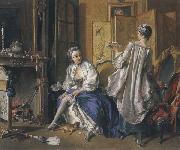 Francois Boucher Lady Fastening her Garter France oil painting artist